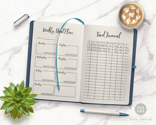 15 Bullet Journal Pages for Your Weight Loss Journey- If you want to lose weight or just get healthy, your bullet journal can help! | lose weight, planner printables, bullet journal page ideas, bullet journal spread inspiration, #bulletJournal #fitness #DigitalDownloadShop