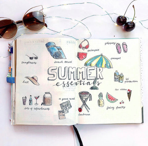 Summer Bullet Journal List- Get your bullet journal ready for summer with these gorgeous summer bujo ideas! You have to see these inspiring summery trackers, layouts, covers, and more! | #bulletJournal #bujo #bujoIdeas #bujoInspiration #DigitalDownloadShop