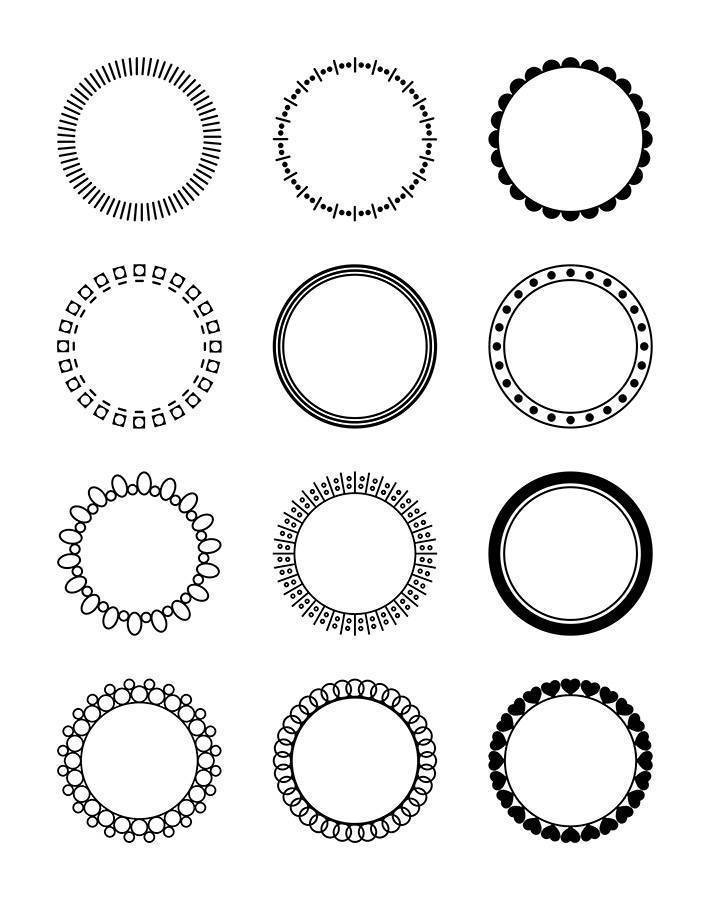 dot picture round frame clipart
