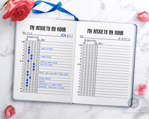 Free Printable Hourly Anxiety Tracker