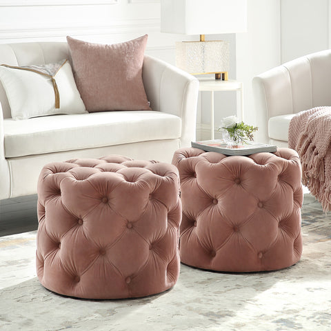 Velvet ottoman - What A Room Furniture