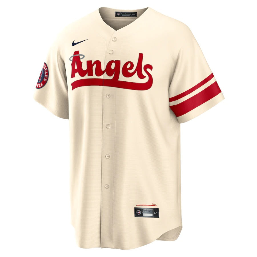 Men's Nike Los Angeles Angels City Connect Mike Trout #27 Player J –