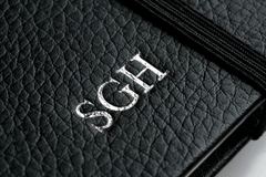 Silver Initials Embossed on Notebook