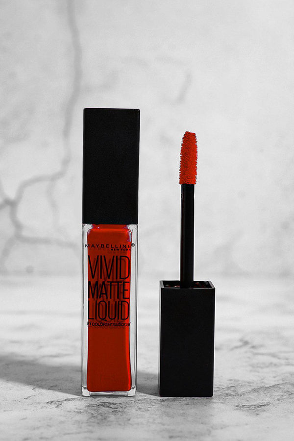 Maybelline Vivid Matte Liquid Lip Gloss 25 Orange Shot - SinglePrice