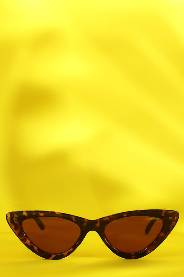 Patent Leopard Classic Retro Cat Eye Sunglasses-SinglePrice