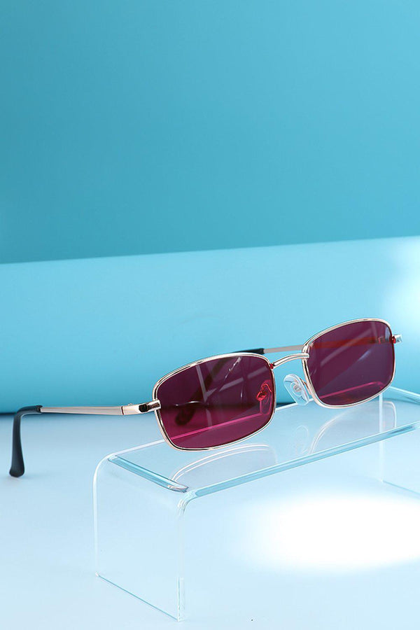 Pink Retro Squoval Aviator Sunglasses-SinglePrice