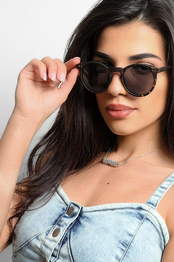 Matte Leopard Round Camden Sunglasses-SinglePrice