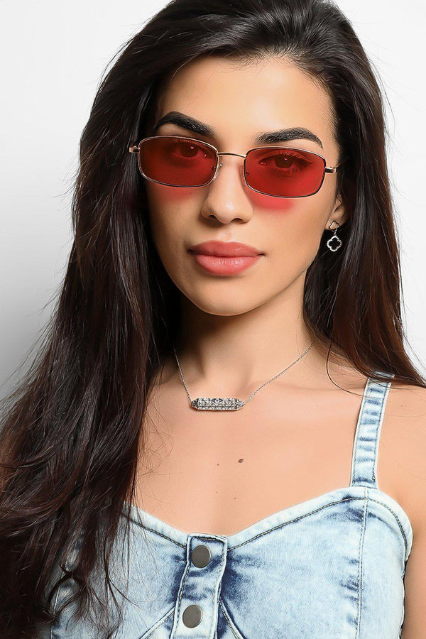 Pink Retro Squoval Aviator Sunglasses-SinglePrice