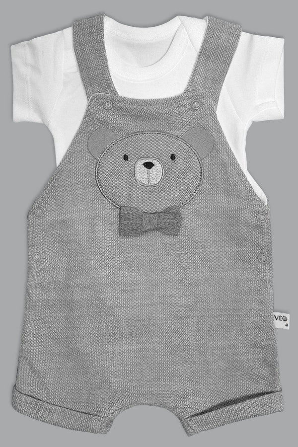 Bear Dungaree And Body Baby Set-SinglePrice