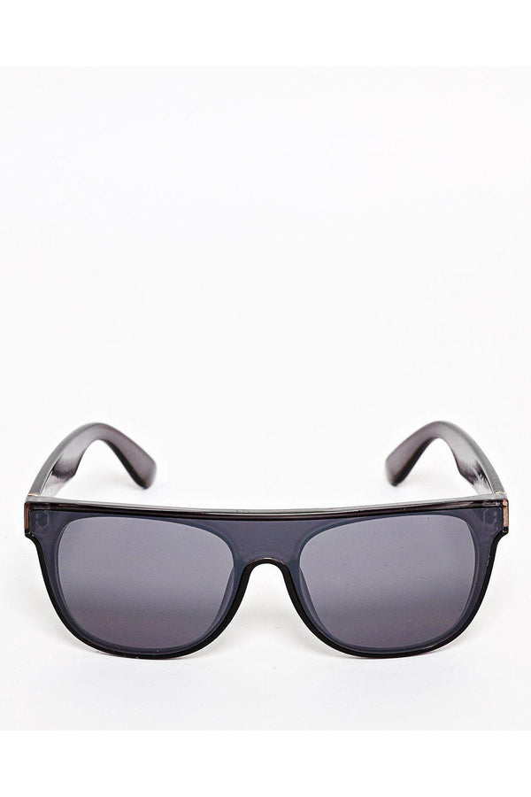 Oversized Flat Top Black Sunglasses - SinglePrice