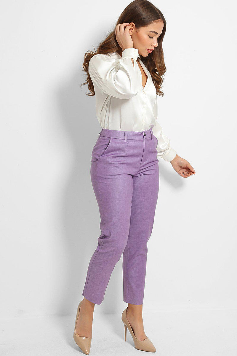 Purple Light Shimmer Smart Trousers-SinglePrice