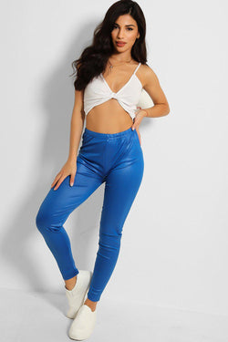 Royal Blue Wet Look Leggings-SinglePrice