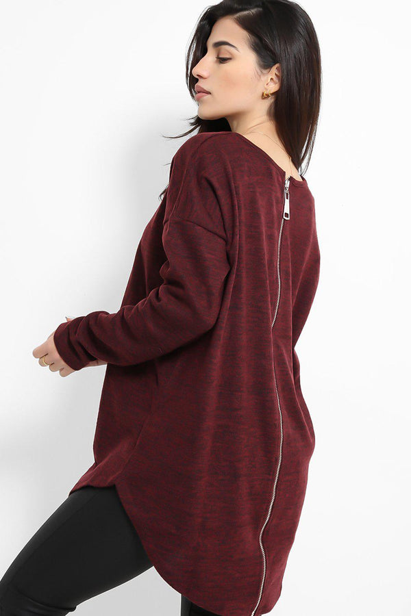 Burgundy Zip Back Tunic-SinglePrice