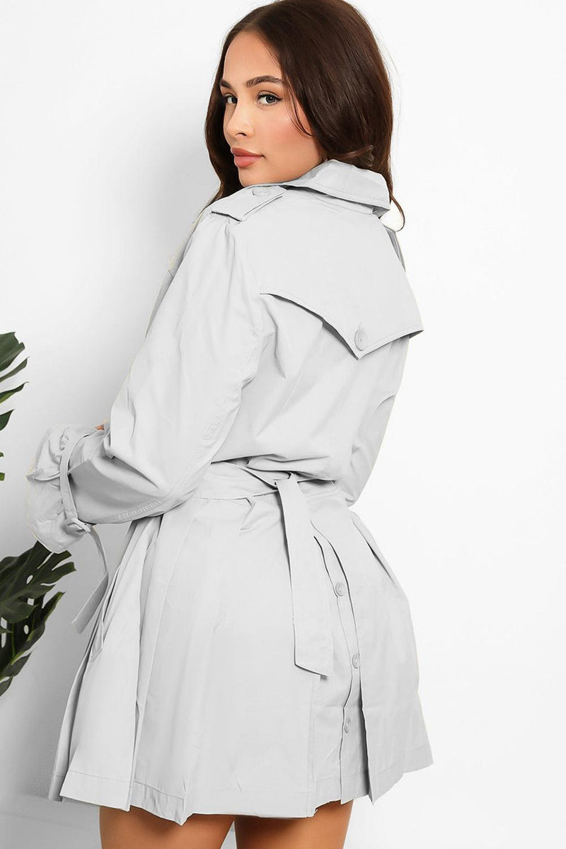 Pleated And Belted Trench Coat-SinglePrice