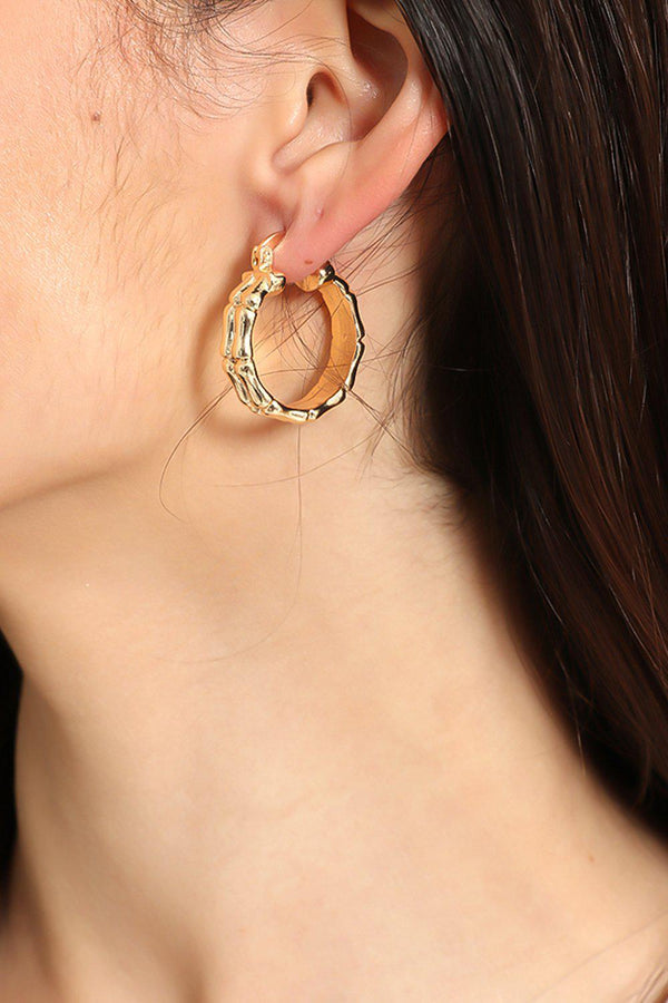 Gold Boned Effect Hoops - SinglePrice