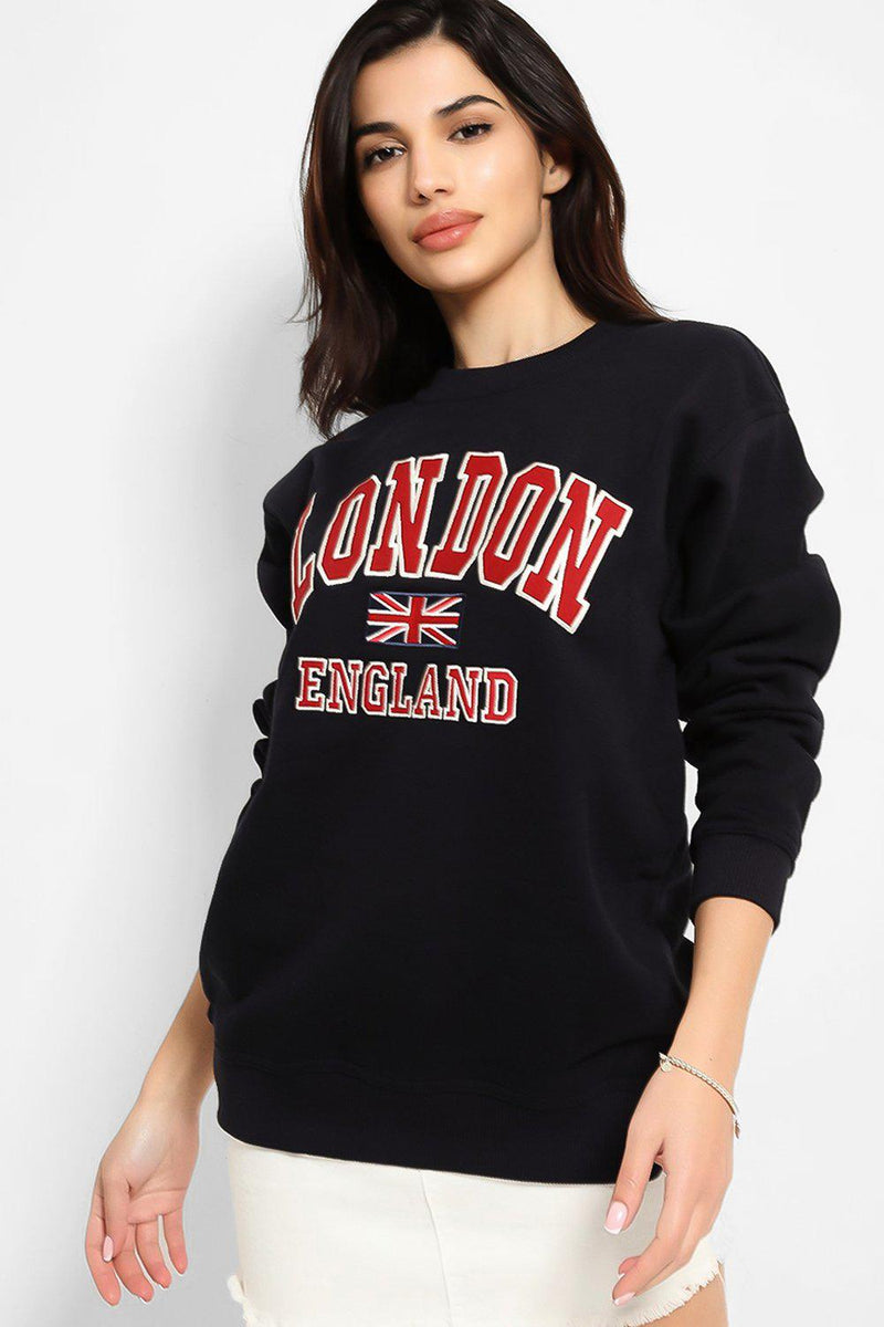 Navy London Oversized Sweatshirt-SinglePrice