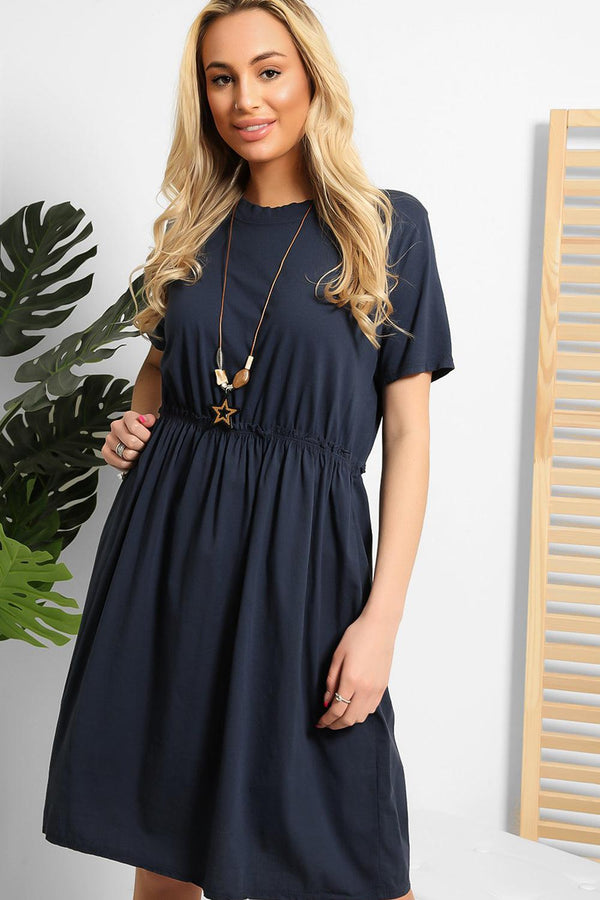 Cotton Blend Necklace Dress-SinglePrice