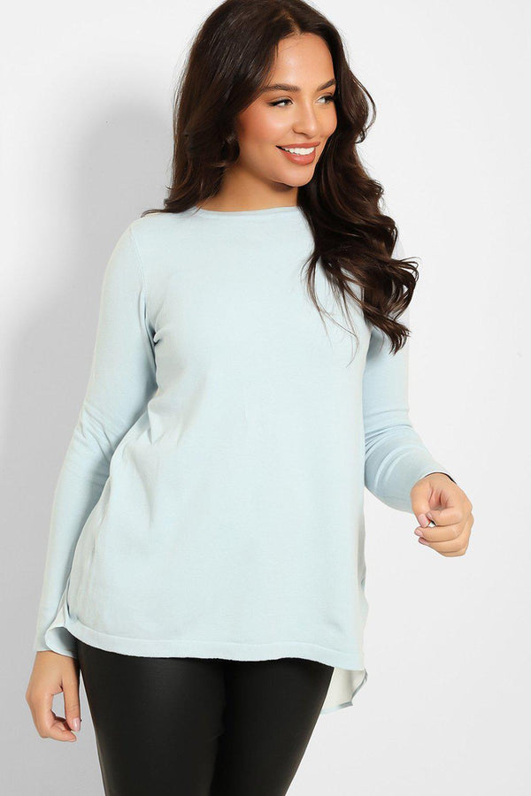 Chiffon Tail Fine Knit Pullover-SinglePrice