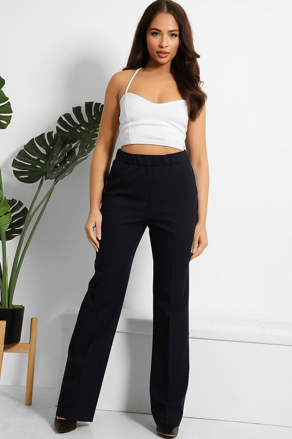 Side Pockets High Waist Smart trousers-SinglePrice