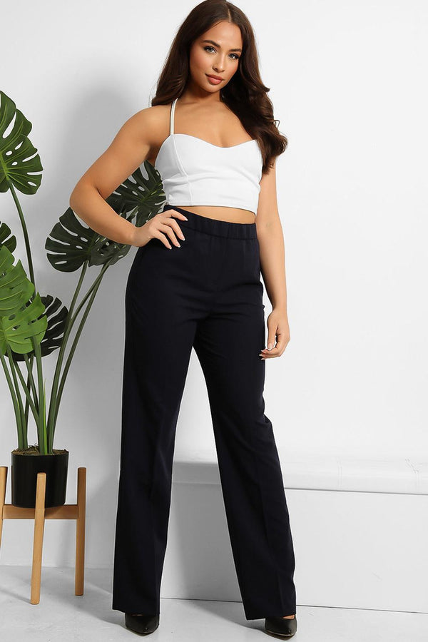 Side Pockets High Waist Smart trousers-SinglePrice