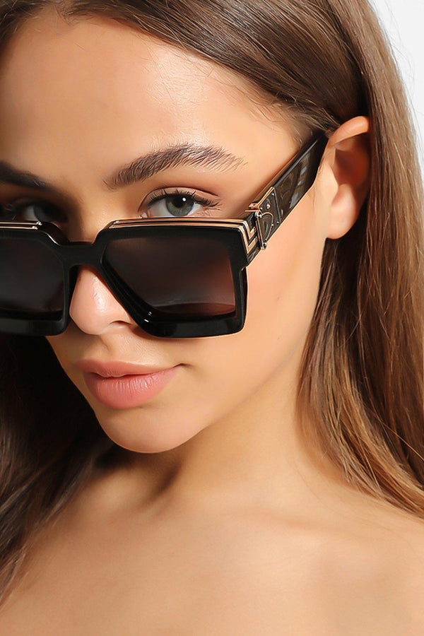 Black Square Frame Sunglasses-SinglePrice