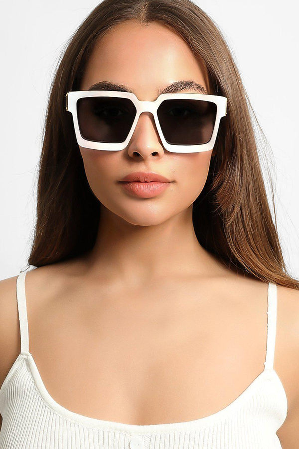 White Square Frame Sunglasses-SinglePrice