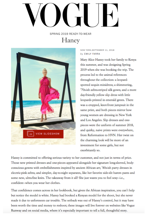 HANEY Vogue Spring 2019 