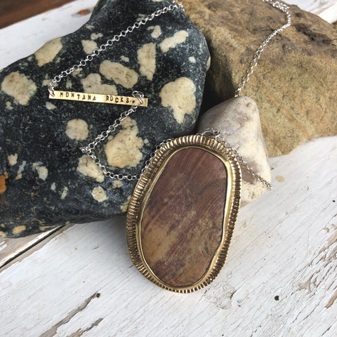 Long Single Stone Pendant