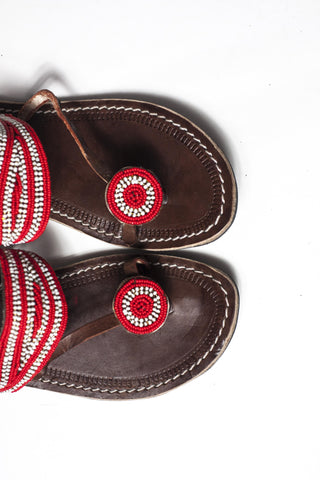 RoHo Handmade beaded leather sandals