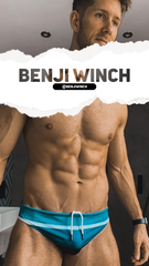 Benji Winch showing Smithers Swimwear