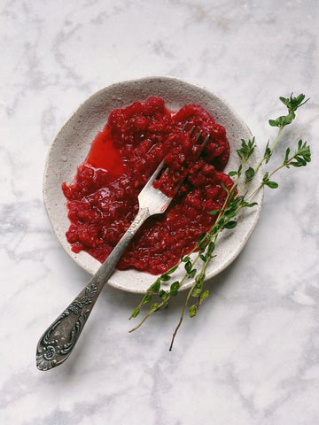 Goat cheese, smashed raspberries, honey & thyme