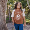 Fin and Vince Baseball Tee Book Stack Hazelnut
