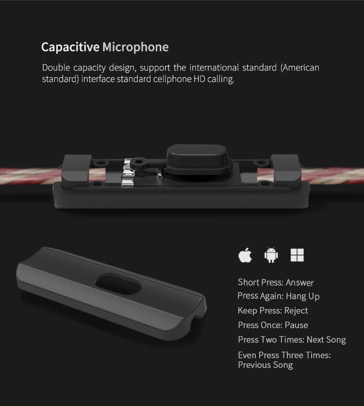 ES3 Hi-Fi Dynamic Hybrid Dual Driver In Ear Headphones Detachable Cable
