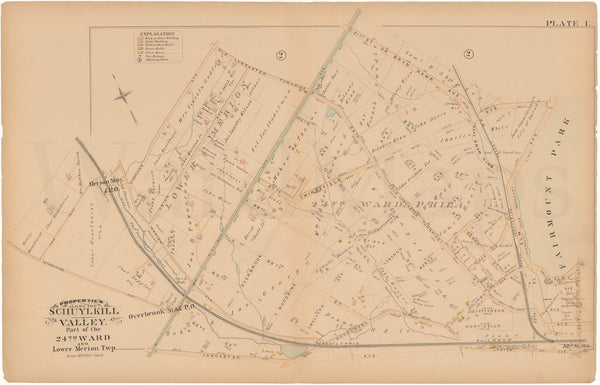 Ward Map Of Trinidad And Tobago Schuylkill Valley, Pennsylvania 1886 Plate 01: 24Th Ward; Lower Merion –  Wardmaps Llc