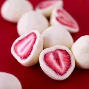 strawberries covered in yogurt