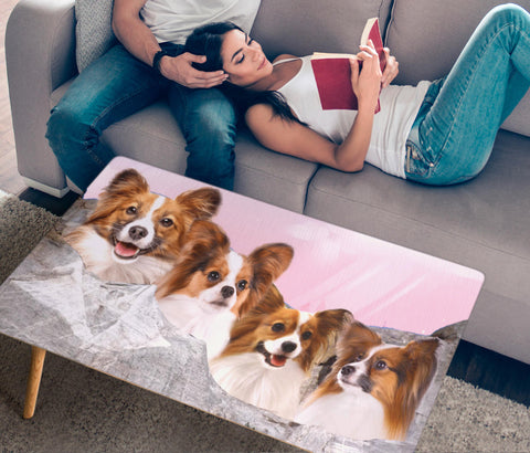 Pekingese Dog On Mount Rushmore Print Rectangular Coffee Table