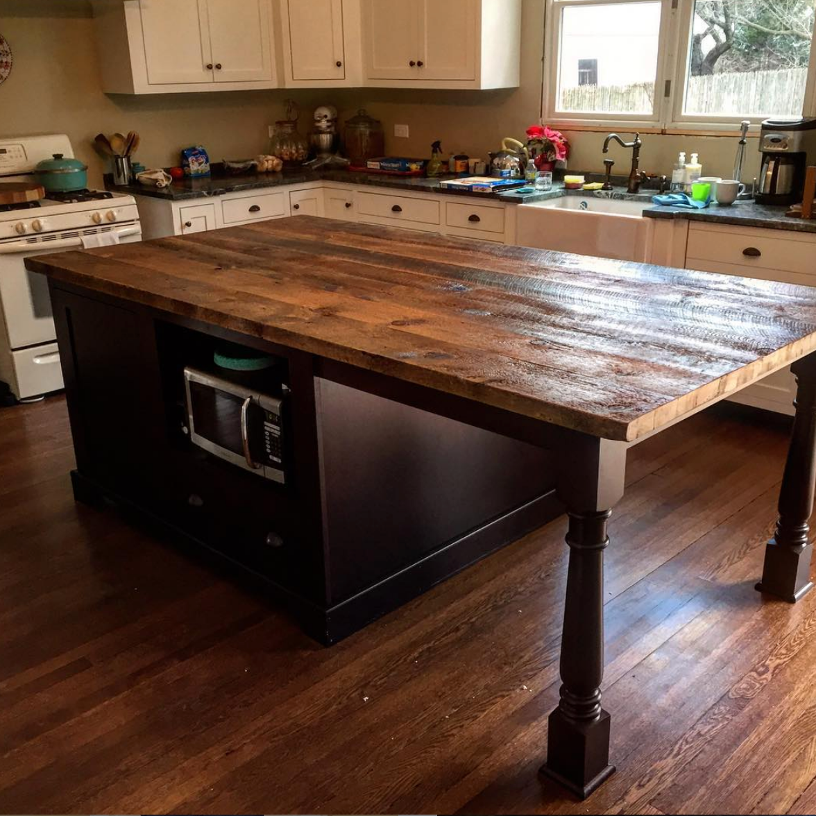 Reclaimed Top And Cabinetry Island Chicago Fabrications