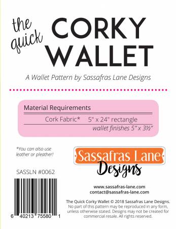 The Quick Corky Wallet pattern - SASSLN 0062