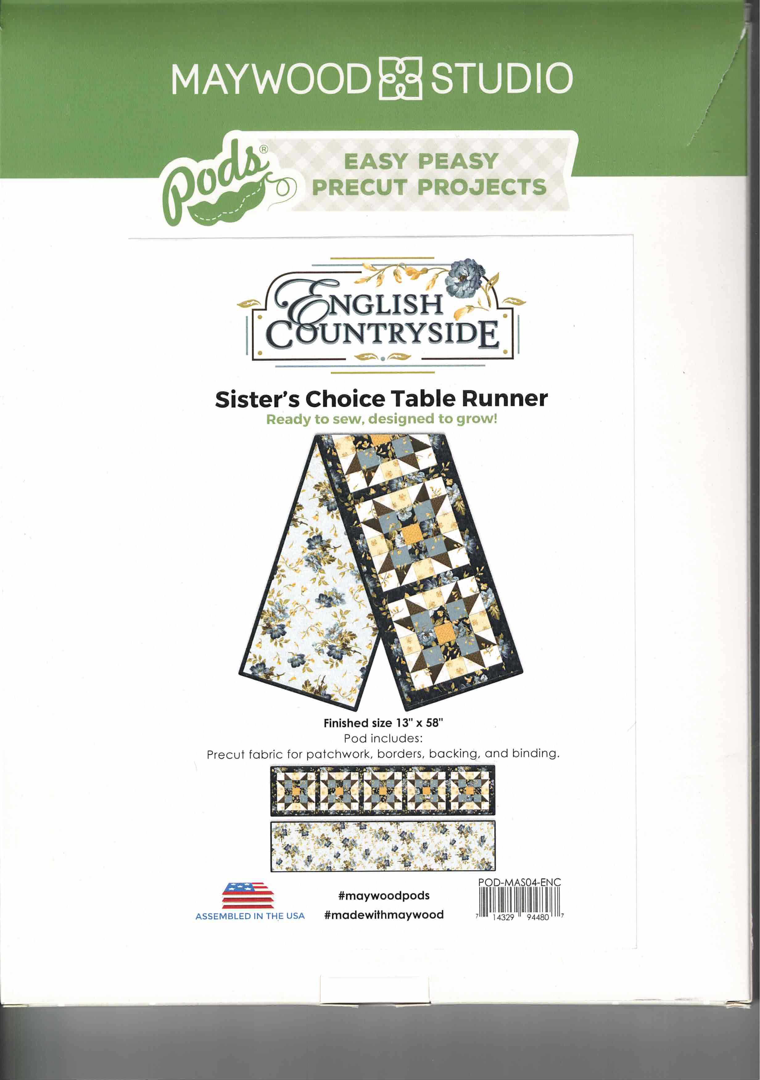 Sister's Choice - table runner - Pods - POD-MAS04-ENC