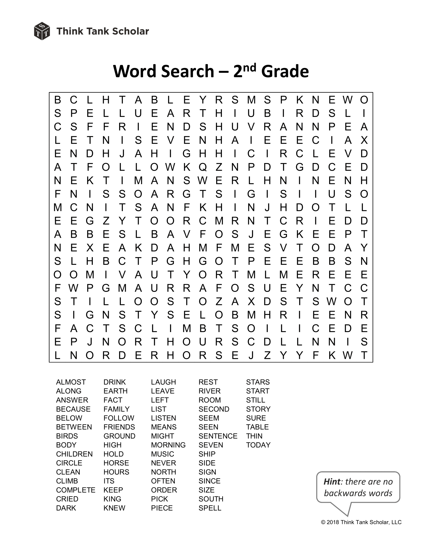 Sight Words Worksheet (FREE) Word Search 22nd Grade Printable Pertaining To 2nd Grade Sight Words Worksheet