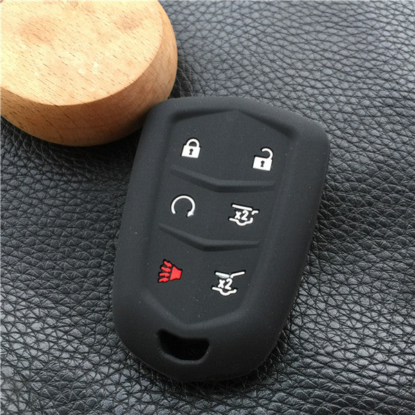 Silicone Skin Cover fit for CADILLAC Escalade Smart Remote Key Case 6 B 4771 OR 