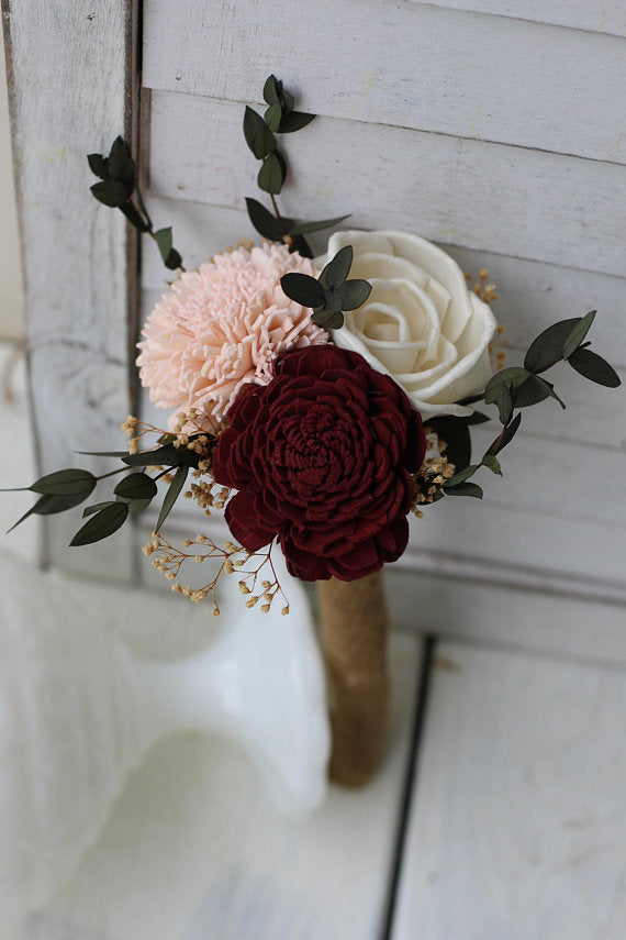 burgundy bridesmaid bouquet