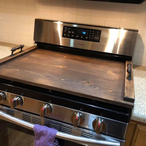 Farmhouse Stove Top Cover Wood Artisan