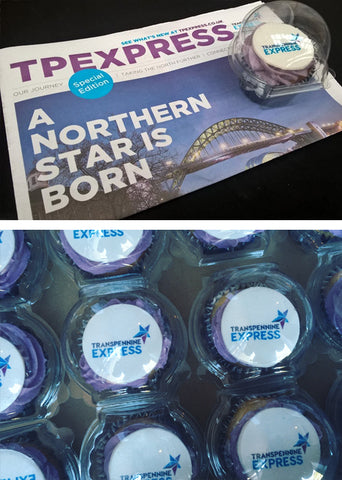 Transpennine Express logo cupcakes