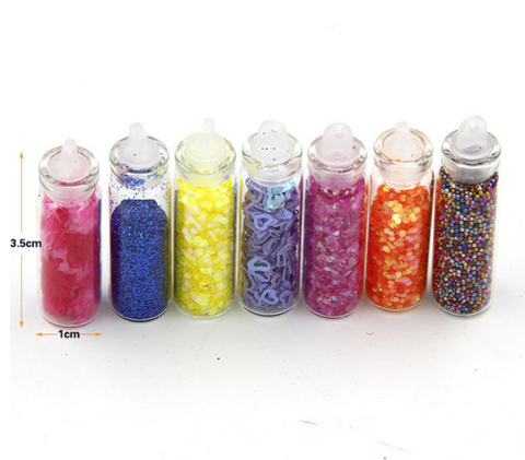 glitters flakes epoxy set