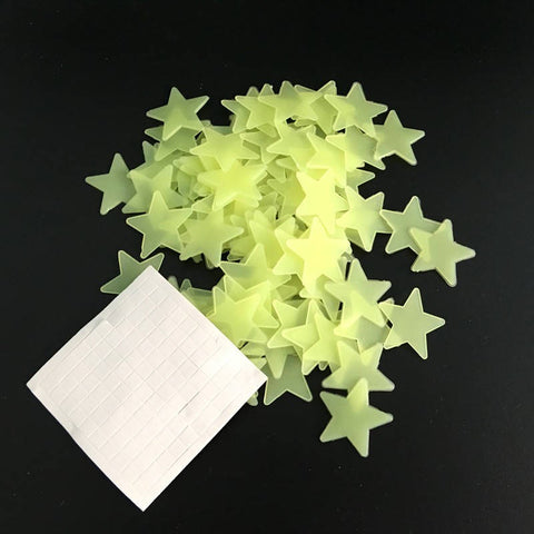 Glow in dark 3d stars for walls decoration