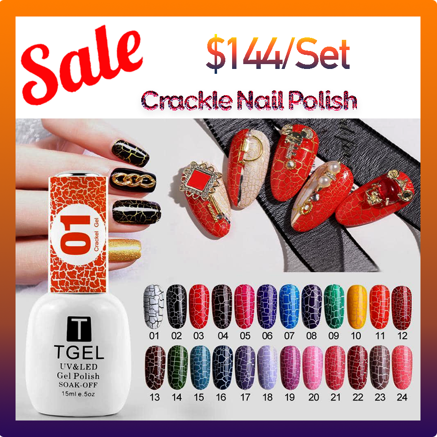 Crackle Gel Polish Tgel 24 Color – Le's Discount Beauty Supply