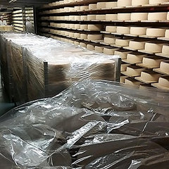 Cheese is being packed to age in the cellars in the valley