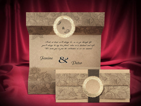 vintage classic wedding invitation