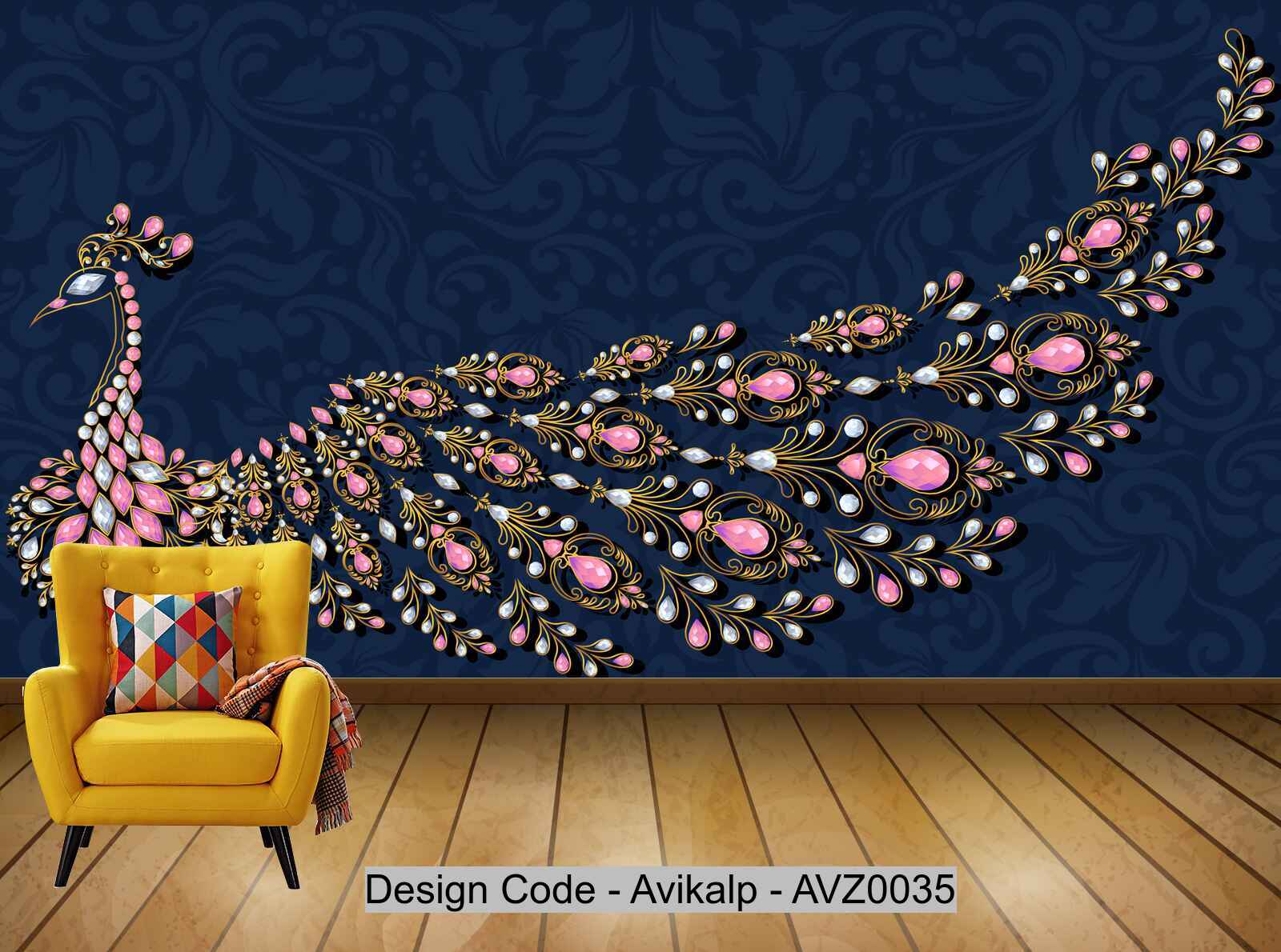 Avikalp Exclusive AVZ0035 Ornate Jewelry Peacock Tv Background Wall HD –  Avikalp International - 3D Wallpapers
